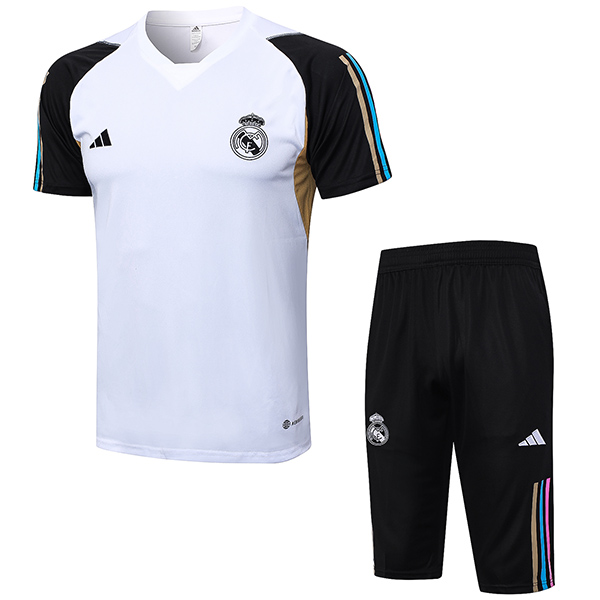 Real madrid training jersey sportswear white uniform men's soccer shirt football short sleeve sport top t-shirt 2023-2024